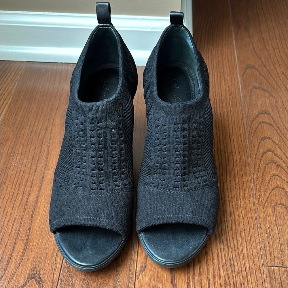 Calvin Klein Peep Toe Booties